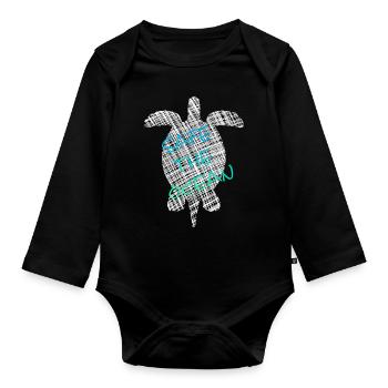 love the ocean, save the ocean - Baby Bio-Langarm-Body - Schwarz - Vorne