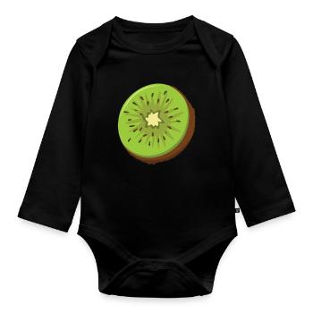 Liebe Kiwi Liebhaber Fruit Surf Hallo Sommer - Baby Bio-Langarm-Body - Schwarz - Vorne