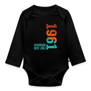 Limited Edition Juli 1961 Legendär Seit Juli 1961 - Baby Bio-Langarm-Body - Schwarz - Vorne