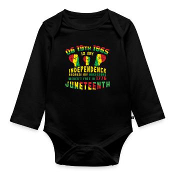 Independence Celebrate Juneteenth Black History - Baby Bio-Langarm-Body - Schwarz - Vorne