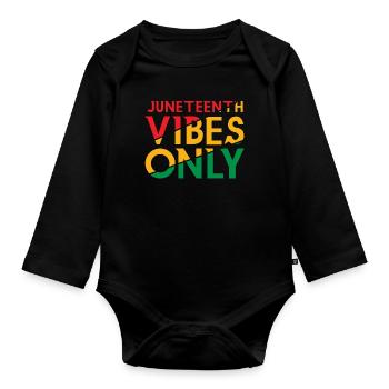 Celebrate Juneteenth Vibes Black History - Baby Bio-Langarm-Body - Schwarz - Vorne