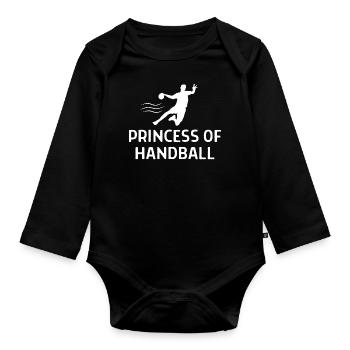 Handball Handballer Spruch Geschenk - Baby Bio-Langarm-Body - Schwarz - Vorne
