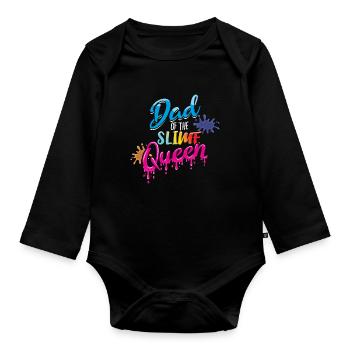 Dad Of Slime Kid Love Slime Lover Colorful Slime - Organic Longsleeve Baby Bodysuit - black - Front