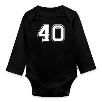 40 - Organic Longsleeve Baby Bodysuit - black - Front