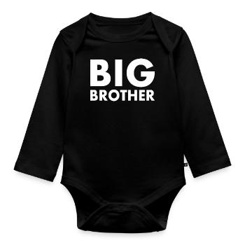 Big brother - Body Bébé bio manches longues - noir - Devant