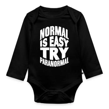 Normal est facile - Ghost Hunting Funny Paranormal - Body Bébé bio manches longues - noir - Devant