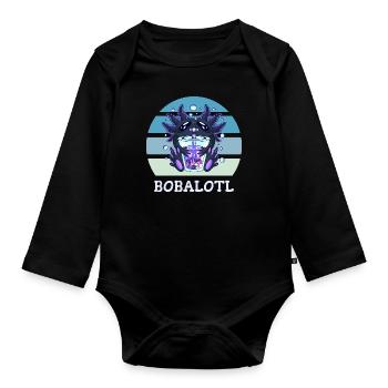 Boba Bubble Tea Axolotl Bobalotl - Organic Longsleeve Baby Bodysuit - black - Front