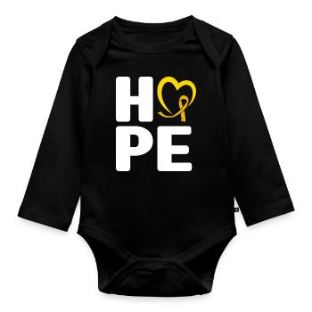 September Ribbon Hope Childhood Cancer Awareness - Organic Longsleeve Baby Bodysuit - black - Front