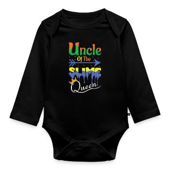 Uncle Of Slime Girl Love Slime Lover Colorful - Organic Longsleeve Baby Bodysuit - black - Front