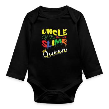 Uncle Of Slime Girl Slime Lover Colorful Slime - Organic Longsleeve Baby Bodysuit - black - Front