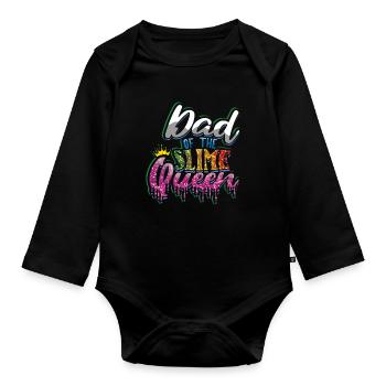 Dad Slime Kid Love Slime Lover Colorful Slime - Organic Longsleeve Baby Bodysuit - black - Front