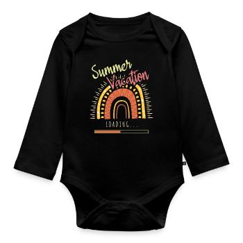 Schools Out Happy Last Class Summer Vacation - Organic Longsleeve Baby Bodysuit - black - Front
