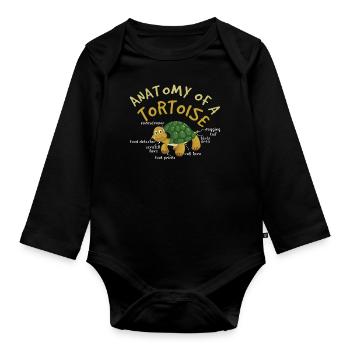 Definition Animal Pet Anatomy Of Tortoise Turtle - Organic Longsleeve Baby Bodysuit - black - Front