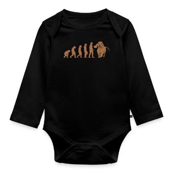 Evolution Dachshund - Organic Longsleeve Baby Bodysuit - black - Front