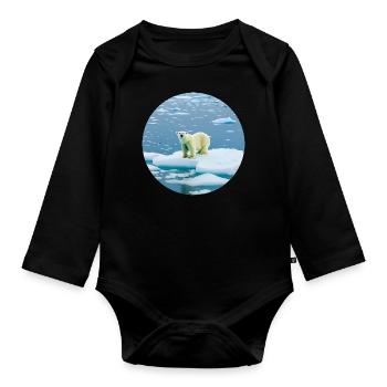 Cool Polar Bear - A design for cold lovers! - Organic Longsleeve Baby Bodysuit - black - Front