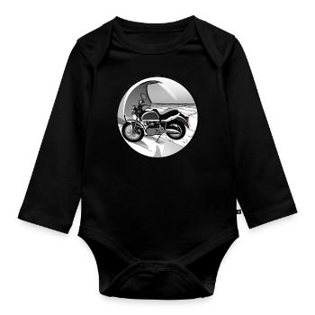 Motocyclette - Body Bébé bio manches longues - noir - Devant
