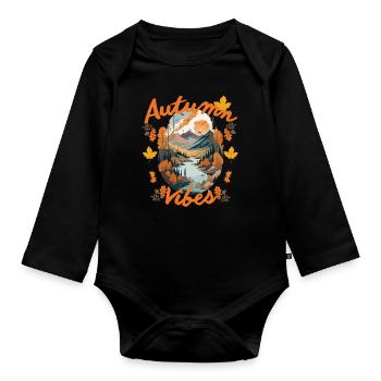Autumn Vibes, Fall Season - Baby Bio-Langarm-Body - Schwarz - Vorne