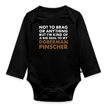 Je suis un gros problème pour mon Doberman Pinscher - Body Bébé bio manches longues - noir - Devant