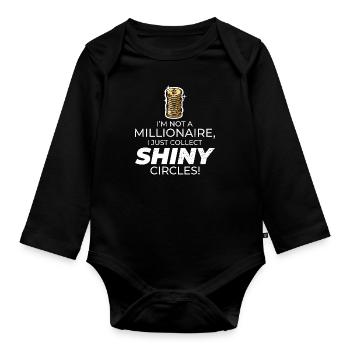 Coin Collecting Collector Numismatic Numismatist - Organic Longsleeve Baby Bodysuit - black - Front