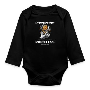 Coin Collecting Collector Numismatic Numismatist - Organic Longsleeve Baby Bodysuit - black - Front