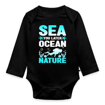 Meeresbiologie Delfin | Meeresbiologe Geschenkidee - Baby Bio-Langarm-Body - Schwarz - Vorne