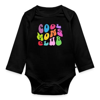Cool Moms Club - Organic Longsleeve Baby Bodysuit - black - Front