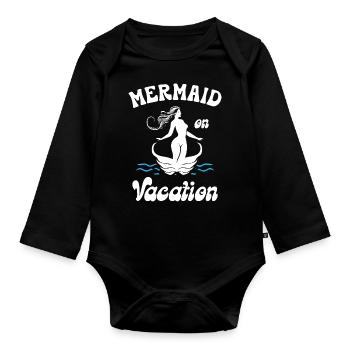 Mermaid on Vacation - Baby Bio-Langarm-Body - Schwarz - Vorne
