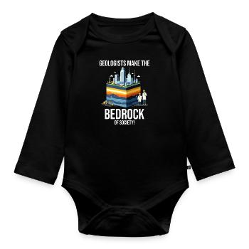 Geologen: Das Fundament der Gesellschaft, Geologie - Baby Bio-Langarm-Body - Schwarz - Vorne