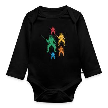 Fechter Fecht Fechtmeister Jungen Kinder Fechten - Baby Bio-Langarm-Body - Schwarz - Vorne