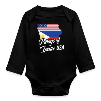 Filipinos of Iowa Design für stolze Fil-Ams - Baby Bio-Langarm-Body - Schwarz - Vorne