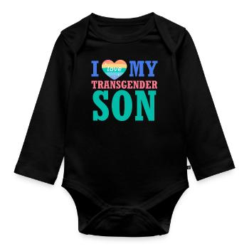 Liebe meinen Transgender-Sohn, um Trans-Kinder zu schützen - Baby Bio-Langarm-Body - Schwarz - Vorne