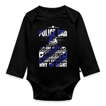 Polizei Polizist Polizeibeamte - Baby Bio-Langarm-Body - Schwarz - Vorne