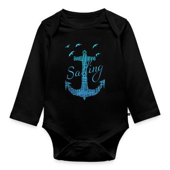 Sailing - Baby Bio-Langarm-Body - Schwarz - Vorne