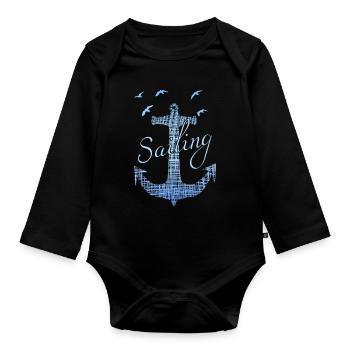 sailing segeln - Baby Bio-Langarm-Body - Schwarz - Vorne