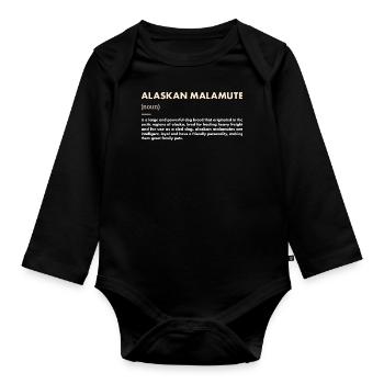 Alaskan Malamute Definition - Organic Longsleeve Baby Bodysuit - black - Front