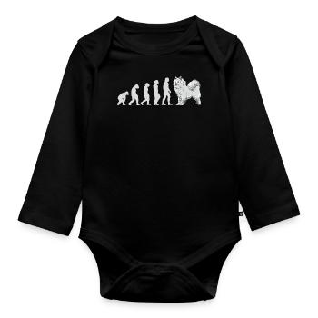 Evolution Samoyed - Organic Longsleeve Baby Bodysuit - black - Front