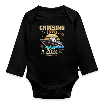 Croisière vers le jour de l’An 2024 - Body Bébé bio manches longues - noir - Devant