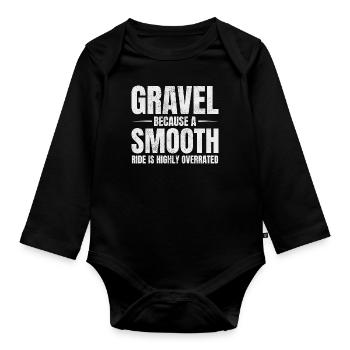 Urkomisches Gravel-Fahren: Offroad-Fahrrad - Baby Bio-Langarm-Body - Schwarz - Vorne