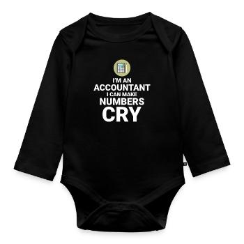 Comptable Comptabilité Tenue de livres Finance Drôle - Body Bébé bio manches longues - noir - Devant