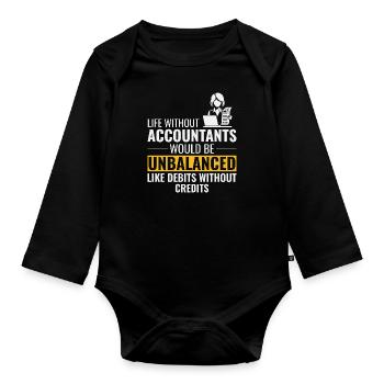 Buchhalter Buchhaltung Buchhaltung Finanzen Lustig - Baby Bio-Langarm-Body - Schwarz - Vorne