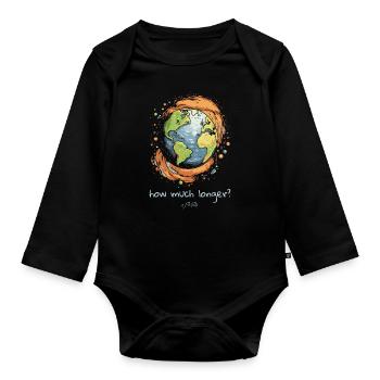 How much longer, sustainability earth - Organic Longsleeve Baby Bodysuit - black - Front