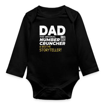 Buchhalter Papa Buchhaltung Finanzen Finanzen Lustig - Baby Bio-Langarm-Body - Schwarz - Vorne