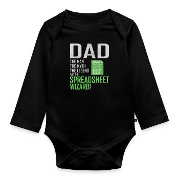 Buchhalter Papa Buchhaltung Finanzen Finanzen Lustig - Baby Bio-Langarm-Body - Schwarz - Vorne