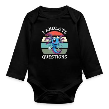 I axolotl questions - Organic Longsleeve Baby Bodysuit - black - Front
