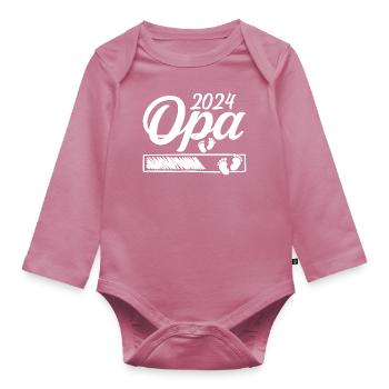 Werdender Opa 2024 Opa loading Geschenk Männer - Baby Bio-Langarm-Body - Mauve - Vorne