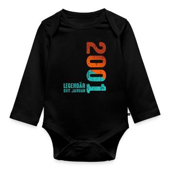Limited Edition January 2001 Legendär Seit January - Baby Bio-Langarm-Body - Schwarz - Vorne
