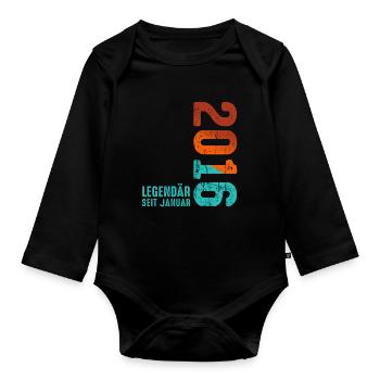Limited Edition January 2016 Legendär Seit January - Baby Bio-Langarm-Body - Schwarz - Vorne