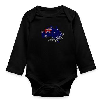 Australien - Australia - Baby Bio-Langarm-Body - Schwarz - Vorne