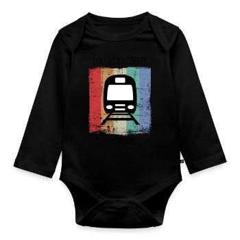 Train Railway Railroad Worker Trains Train Driver - Organic Longsleeve Baby Bodysuit - black - Front