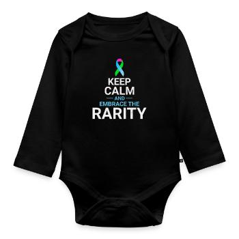 Rare Disease Awareness Embrace the Rarity - Organic Longsleeve Baby Bodysuit - black - Front